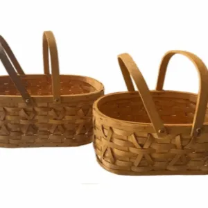 Canastos De Madera Organizador Con Asa Plegable