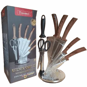 Set De Cuchillos Cocina 5 Pcs Premium + Soporte
