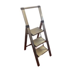 Escalera Plegable Con Barra De Seguridad 3 Escalones 114x45cm
