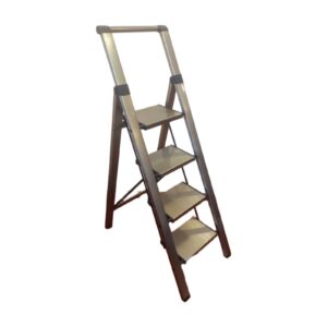 Escalera Plegable Con Barra De Seguridad 4 Escalones 133x45cm