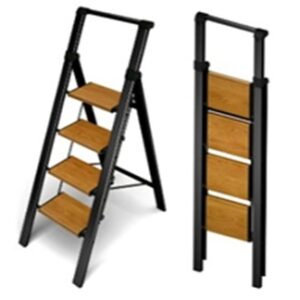 Escalera Plegable Con Barra De Seguridad 4 Escalones 133x45cm