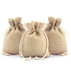 Bolsa De Regalo Tela Rustica Con Cierre Cuerda 20x15Cm