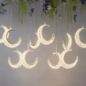 10 Luces Luna Colgantes
