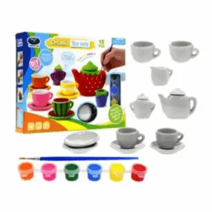 Set cerámica cafe para pintar 15 pcs