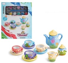 Set cerámica cafe para pintar 17 pcs
