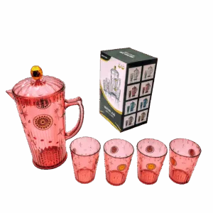 Juego De Jarra Con Vasos Acrilico 2 Litros